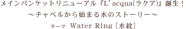 ᥤХ󥱥åȥ˥塼L'acqua(饯)ڥ뤫ϤޤΥȡ꡼ơ  Water Ring []